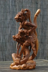 Hanuman vecht met slang of Naga
